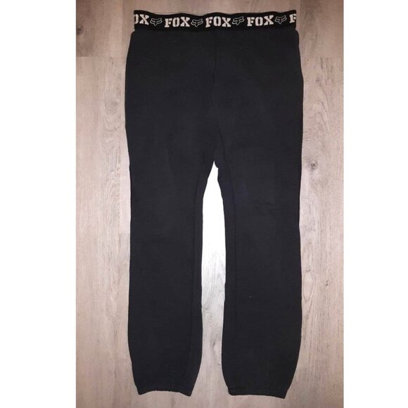 Fox Pants - Vintage Y2k Fox Racing Logo Black Sweatpants Joggers Size Small Fox Riders Co.